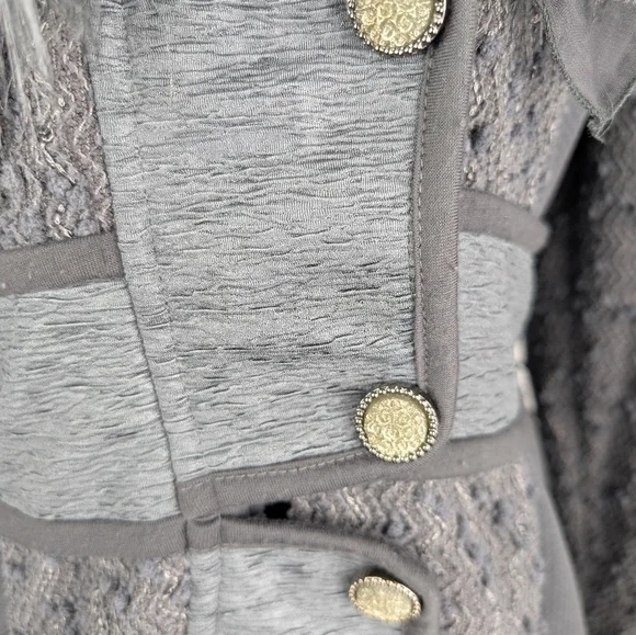 Fantazia Jacket Mixed Fabric button Front Size Medium - Picture 3 of 10